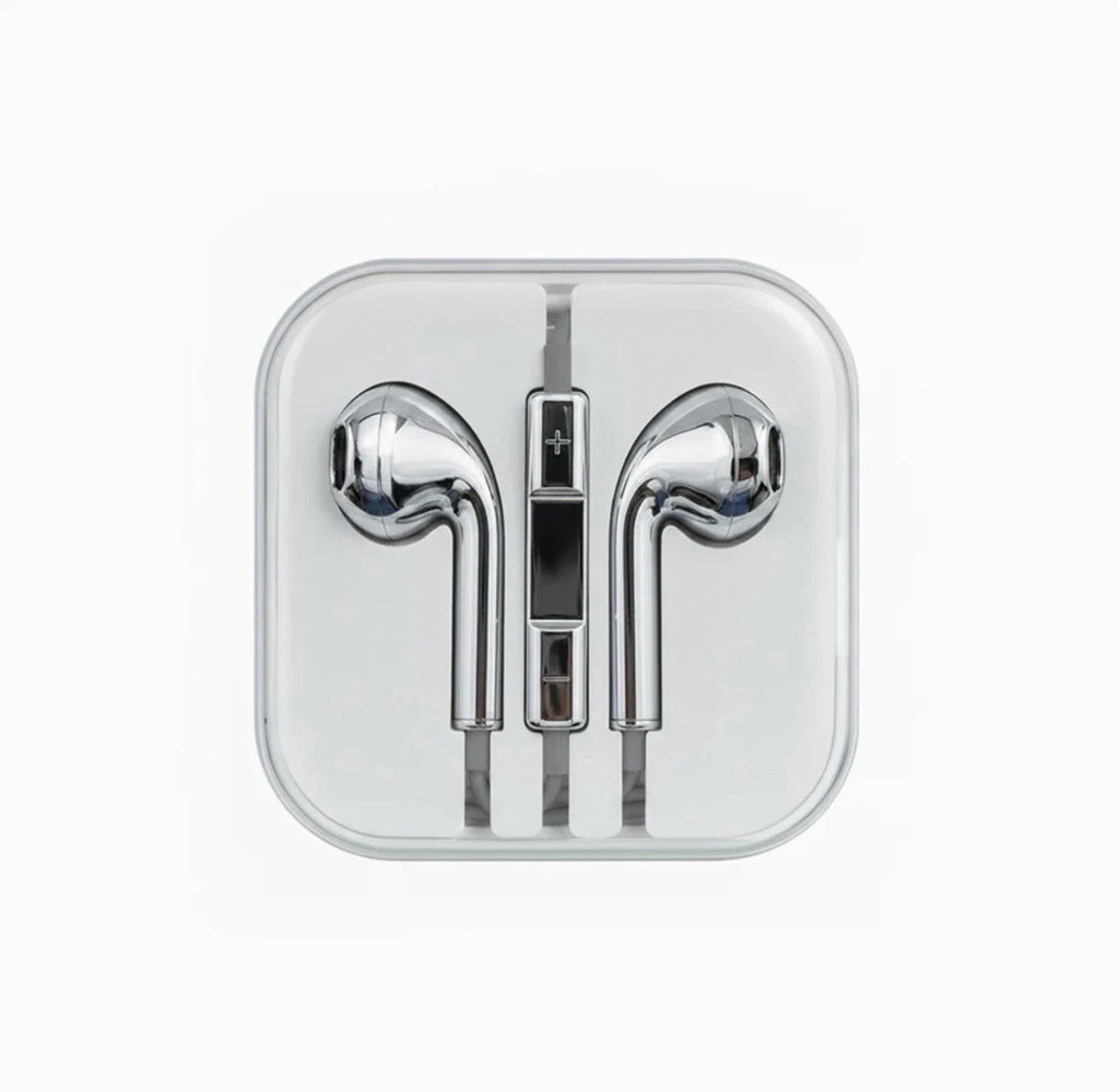 Chrome Silver Wired Earphones Earbuds w/ Mic & Volume Control USB C port